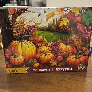 Puzzle: 500 piece, springbok, titled fall harvest 18“ x 23.5 on the table. New